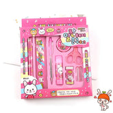 Complete stationery set with pencil and ruler