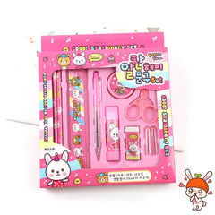 Complete stationery set with pencil and ruler