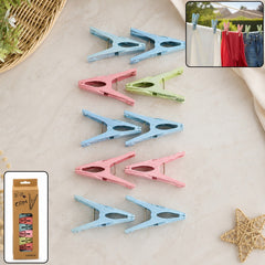 Reusable plastic drying clothes clips with strong grip