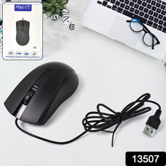 Close-up view of X2 wired optical mouse