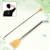 Telescoping stainless steel back scratcher extended