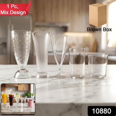 Premium Unbreakable Plastic Drinking Glass (1 Pc, Mix Design)