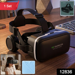 3D / HD VR Glasses Virtual Reality Goggles Headset for iOS for Android Smartphone VR Goggles-For 3D VR Movies Video Games with Headphones (1 Pc)