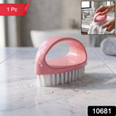 Heavy-duty plastic cleaning brush with ergonomic handle