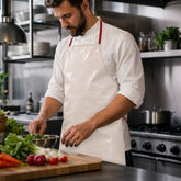 Premium waterproof kitchen apron, white