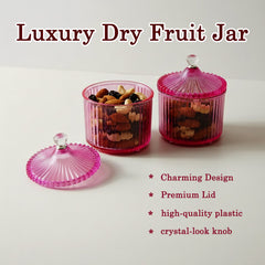 Decorative dry fruit storage jars set for serving