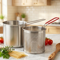 Frying pot strainer detail