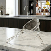 Clear kitchen funnel with ergonomic handle