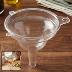 Transparent kitchen funnel with spout