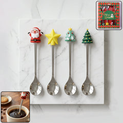 Golden cartoon spoon set 4pc
