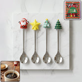 Golden cartoon spoon set 4pc