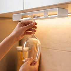 Wine glass hanger slots detail
