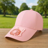 Rechargeable mini fan baseball cap front view