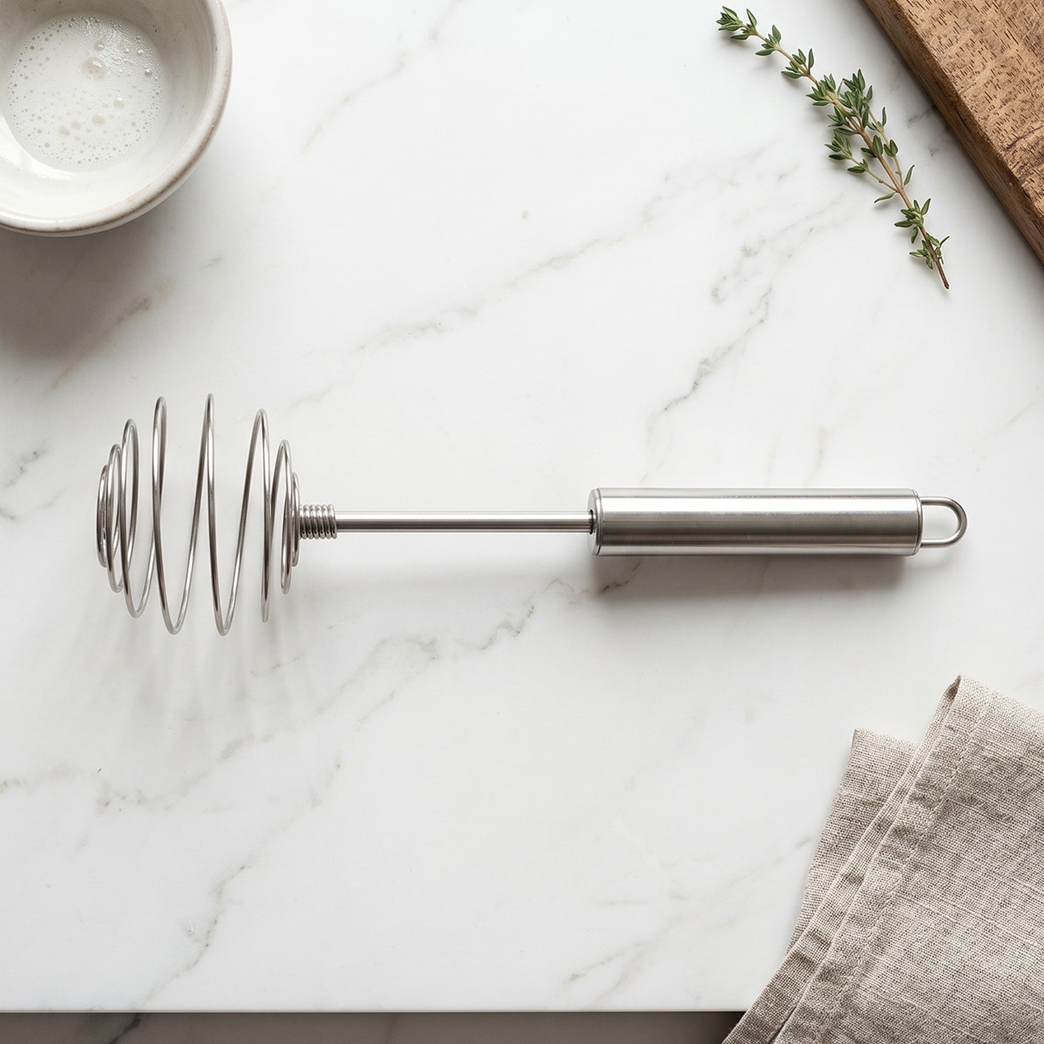 Steel large round spring whisk egg beater