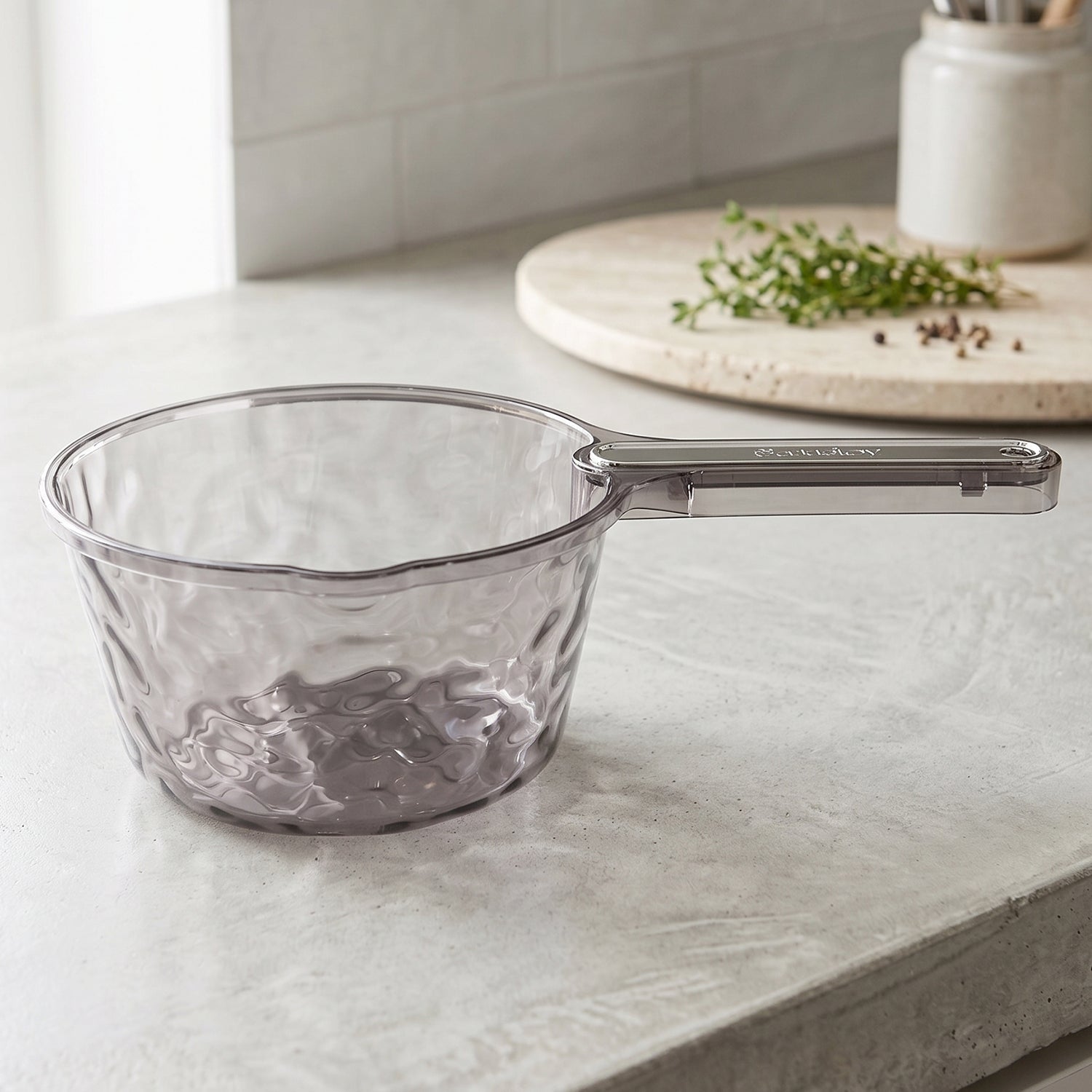 Transparent plastic water dipper scoop