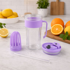 Glass tumbler lid straw handle