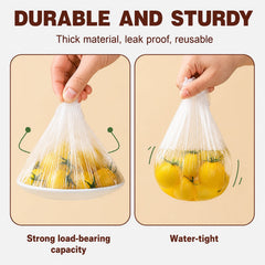 Stretchable plastic food storage cover bags