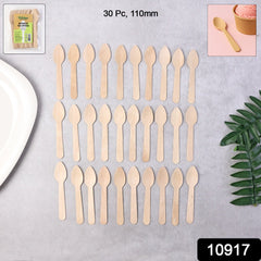 110mm Wooden Tea Spoon – 30 Pcs Pack