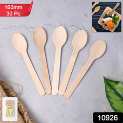 160mm Wooden Spoon – 30 Pcs Pack