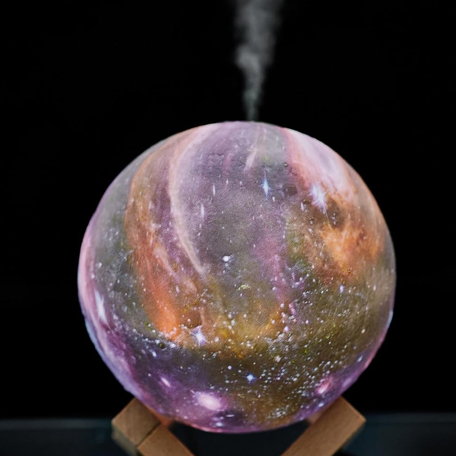 3D Moon Lamp & Aroma Diffuser glowing in a room