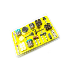 105-piece mini drill bit set including various rotary tool accessories.