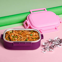 Square base stainless steel lunch box with inner container