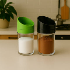 Apex Modu Store Tilt Jars with Slanted Lids on Counter