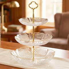 Three tier snack rack on white background