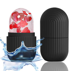 Black face ice roller massager in packaging