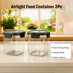 Apex Press N' Lock square storage containers with grey clips