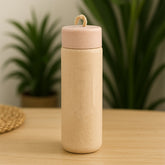 350ml leak proof glass water bottle with bamboo lid