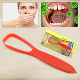 Plastic tongue cleaner with handle