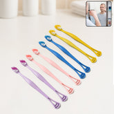 2-in-1 soft bristle toothbrush with tongue scraper set