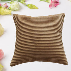 Soft corduroy 16x16 square throw pillow cover on beige sofa