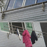 Foldable stainless steel clothes rail rack mounted on wall