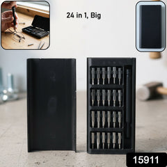 Precision screwdriver set arranged neatly with larger ergonomic handle