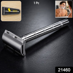 Manual shaving razor with case