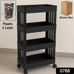 DeoDap 4-Layer Plastic Storage Rack Wheels - lifestyle