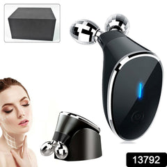 Microcurrent Facial Massager in use on face