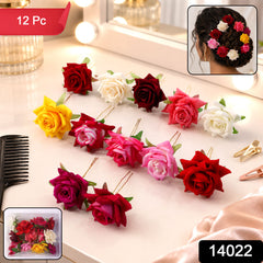Colourful Flowing Flower Hair Pin (12 Pcs Set / Mix Color), Hair accessories