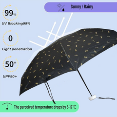 3-Fold Cute Umbrella Sun and Rain Protection UV Shield size reference