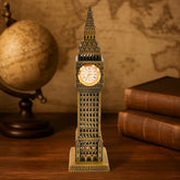 Big Ben London Clock Tower Miniature Metal Statue front view