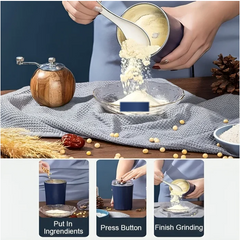 Portable 4-Blade Mini Grinder Blender scale and size reference