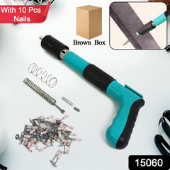 Compact manual steel nail gun for wall fastening