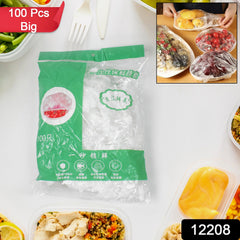 Clear elastic food storage covers fitting a bowl