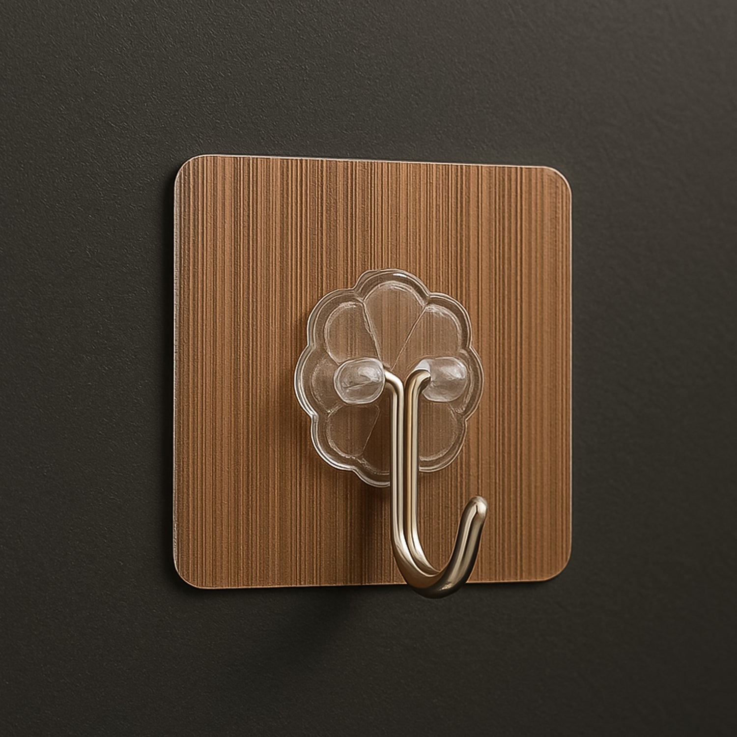 Heavy-Duty Transparent Adhesive Hook 6x6 cm