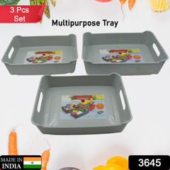 Plastic trays holding kitchen fruits and vegetables