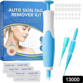 Close-up of skin tag remover device in use