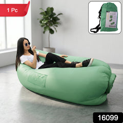 Portable inflatable lazy sofa bed with lightweight design