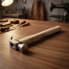 Close-up of steel head claw hammer